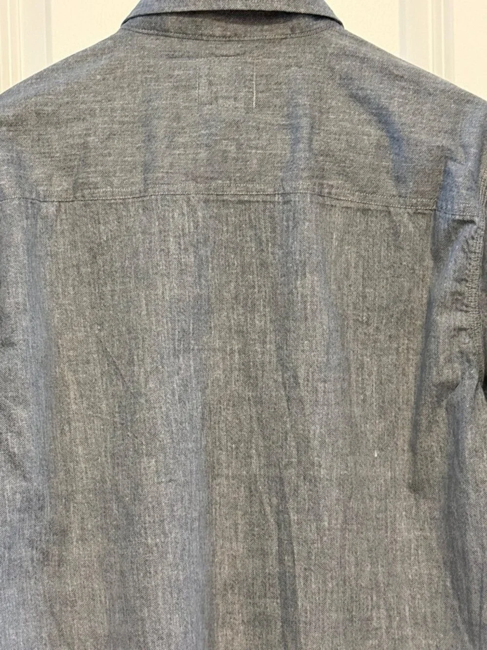 Levis Mens Blue Herringbone Button-Up Long Sleeve Shirt Size XL 100% Cotton Dual